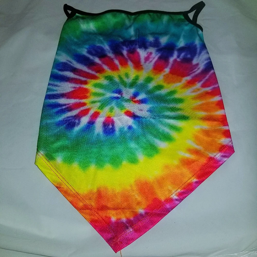 Rainbow Tie Dye Print Neck Gaiter/Face Mask